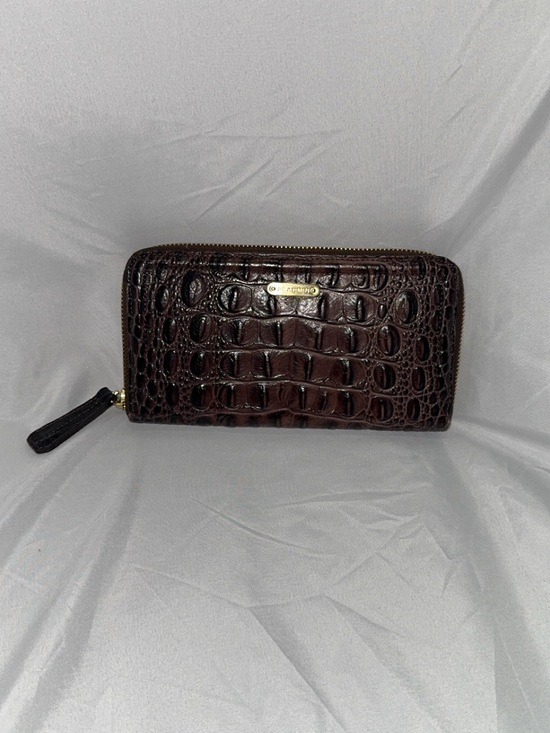 Brahmin Handbags - Brahmin Dark Brown Croc-Embossed Zip Around Wallet